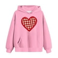 thumbnail image 5 of Valentines Day Hoodie for Girls Pink Kids Heart Hooded Sweatshirt Valentine Outfit Cute Girls Pullover,Size 11-12 T, 5 of 5