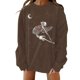 thumbnail image 1 of Sudadera holgada de manga larga con cuello redondo y estampado clásico de Halloween para mujer Pompotops FGAJ19236, 1 of 7
