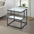 thumbnail image 4 of Elena End Table with 2-Tier Design- Glass Top and Shelf- Black Metal, 4 of 8