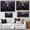 thumbnail image 4 of Designart "Purple Goat King in Abstract Style" Animals Framed Wall Art Decor - Modern Farmhouse Purple Goat Entryway Framed Wall Art, 4 of 6