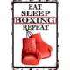 thumbnail image 1 of Chapa Boxeo Metal Vintage Pintura Hierro Rectangular Del Pared 20x30cm, 1 of 9
