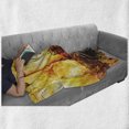 thumbnail image 6 of Bicycle Soft Flannel Fleece Throw Blanket, Vintage Bike in Front of a Rusty Dirty Cracked Broken Brick Wall Lifestyle Photo, Cozy Plush for Indoor and Outdoor Use, 50" x 60", Sepia, by Ambesonne, 6 of 6