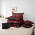 thumbnail image 6 of jejeloiu Cartoon Bowtie Bow 7-Piece Twin Bedding Sets,Ancient Damask Jacquard Bedding Comforter Set,Red Victorian Baroque Sheet Sets For Kids,Microfiber Bedroom Decor Reversible, 6 of 8