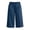 Navy women's capri pants with pockets a1, variant on Cagogo Women's Elastic Waist Capri Pants with Pockets Casual Loose Fit Solid Cropped Trousers Summer Beach Vacation Lounge Travel Yoga Work, White XL