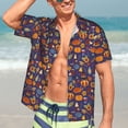 thumbnail image 5 of KLL Men's Hawaiian Shirt Short Sleeve Button Down Beach Shirts-Thanksgiving Turkey 2, 5 of 5