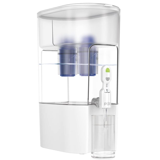 PUR - Dispensador de agua con filtro de capacidad extra grande, 44 tazas, color blanco