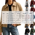 thumbnail image 3 of Admvng Women's Cropped Shacket Jacket Lapel Button Down Comfortable Chest PocketCasual Long Sleeve Ladies Coat Outerwear, 3 of 8