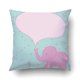 thumbnail image 1 of Funda de almohada Caricatura Elefante Rosa Sobre Azul ABPHQTO 45x45 cm, 1 of 1