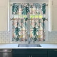 thumbnail image 3 of 3 PCS Tropical Floral Kitchen Curtains - Boho Garden Print Rod Pocket Curtains, 3 of 5