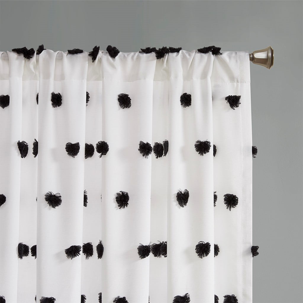 MAYEERTY 1 Pc Pom Pom Embellished Curtain Panel - For Living Room