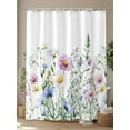 thumbnail image 4 of Shower Curtain Wildflowers Shower Curtains for Bathroom, Waterproof Polyester Shower Curtain Set with Hooks, Extra Long 72" x 84" Purple Blue Flower Leaf, 4 of 6