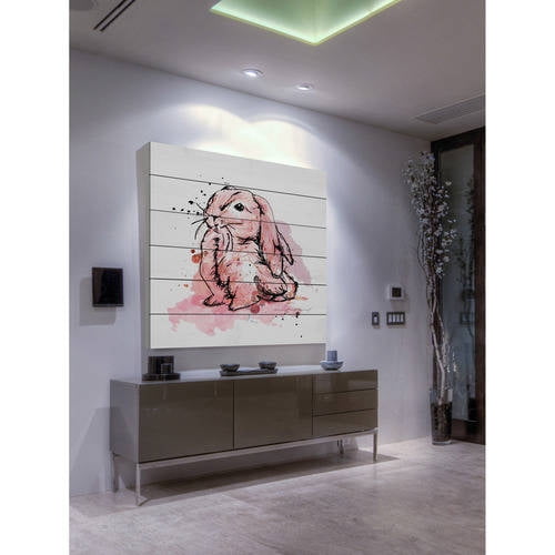 Marmont Hill "Lapin Corail" by Marie-Eve Pharand Painting Print on White Wood