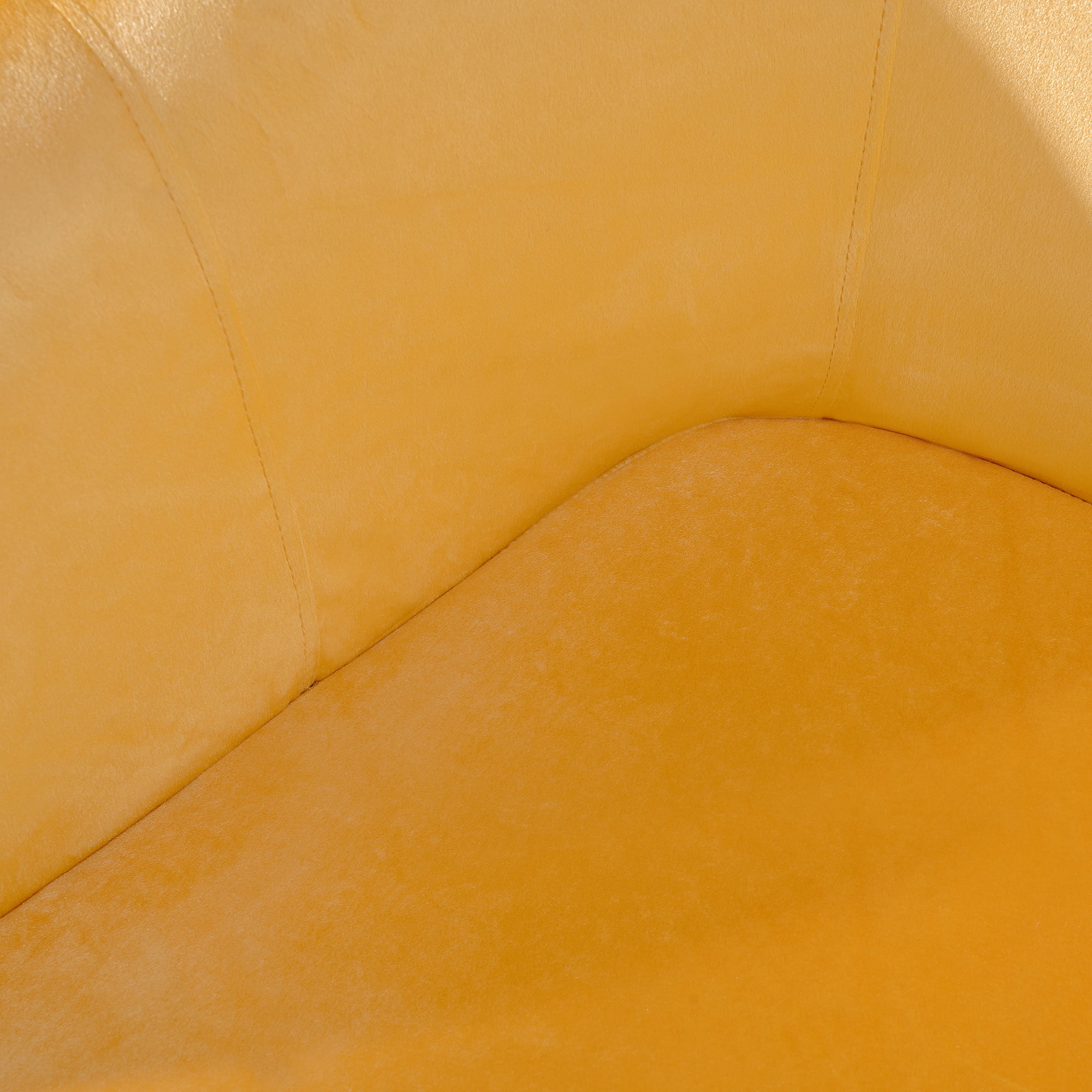 Kadyn Polyester Accent Chair, Modern Armchair with Gold Metal Legs, Single Reading Chair for Living Room, Yellow
