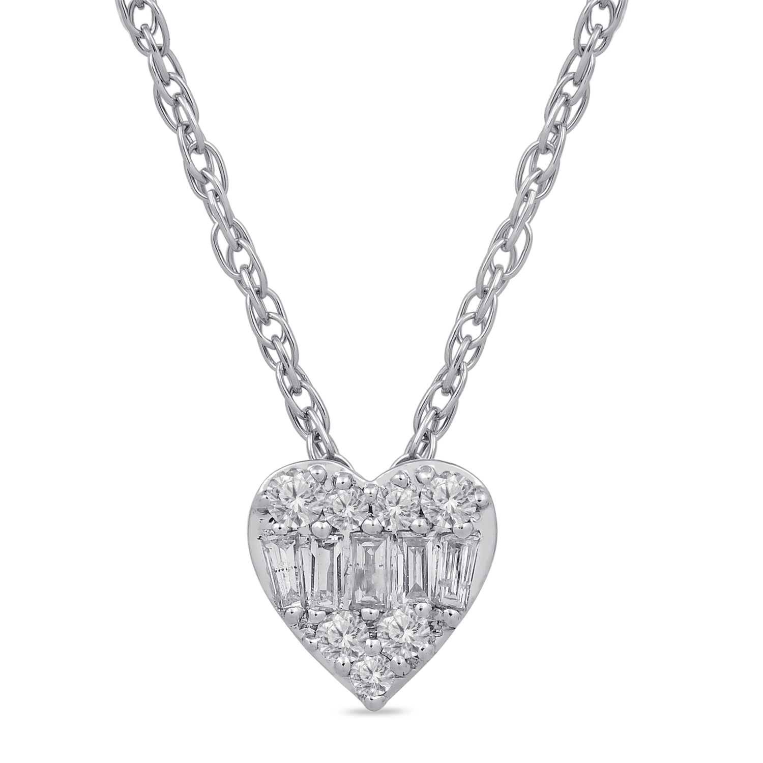 Brilliance Fine Jewelry 10k Heart Pendant Necklace For Women and Teens