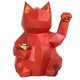 thumbnail image 1 of Figurita de gato de la fortuna estilo geométrico resina ecológica figura de Maneki Neko rojo brillante para estante de escritorio de mesa rojo, 1 of 10