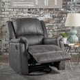 thumbnail image 5 of GDF Studio Pismo Contemporary Upholstered Swivel Gliding Recliner, Slate Microfiber and Black, 5 of 12