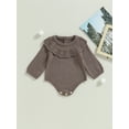 thumbnail image 2 of Wassery Baby Girls Knit Jumpsuit 3M 6M 9M 12M 18M 24M Infant Girls Casual Playsuit Solid Color Loose Long Sleeve Doll Collar Romper for Newborn, 2 of 9