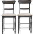thumbnail image 1 of Progressive Furniture Muse Wood Ladderback Counter Chairs Set 2 Weathered Pepper, 1 of 9