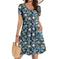 thumbnail image 1 of Ovzne Robes pour Femmes Robe d'Été Robe Décontractée d'Été pour Femmes Robe Longue Sans Manches Col en V Robe de Vacances en Solde, 1 of 7