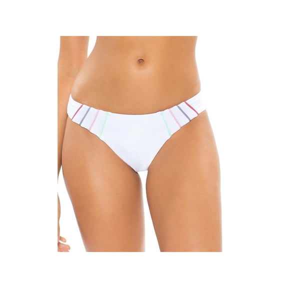 Soluna Women's Total Eclipse High Leg Bikini Swim Bottom Swimsuit (M, White)