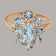 thumbnail image 5 of LBG British Made 18k Rose Gold Real Natural Aquamarine Womens Engagement Ring - 33 size options - Size 8, 5 of 6