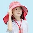 thumbnail image 6 of Miqool Sun Hats for Little/Big Kids UPF 50+ Breathable Wide Brim Bucket Hats Summer UV Protection Ponytail Beach Hat with Neck Flap, 6 of 6