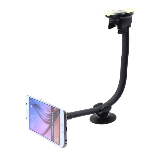 Magnetic Car Mount for Samsung Galaxy S24 FE - Holder Dash Windshield Strong Grip Long Gooseneck for Galaxy S24 FE