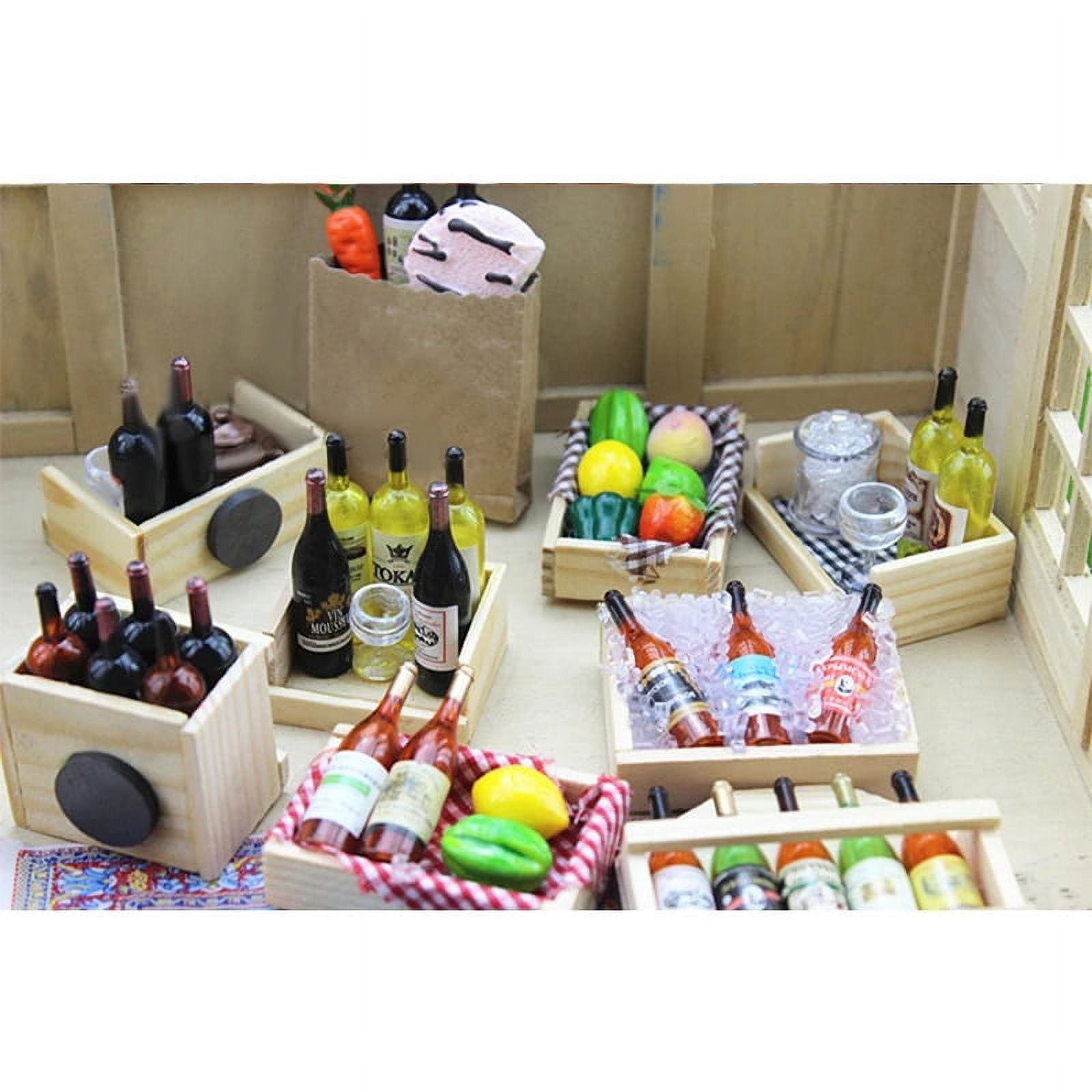 43 Pièces Miniatures Maison De Jeu + 7 Fruits - Jouets Plastique Pour Enfants - Aliments Jouet D'imitation - Maison De Poupée - 8