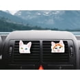 thumbnail image 6 of WIRESTER Set of 2pcs Car Air Freshener Fragrance Vent Clip Decoration with Lemon Scented Pad - Odd Eyes White Cat Khao Manee, Orange Turkish Van Cats, 6 of 7