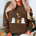 thumbnail image 3 of Halloween Ghost Sweatshirts for Women Long Sleeve Crewneck Loose Fit Cute Spooky Printing Pumpkin Top Soft Sweater Costumes, 3 of 3