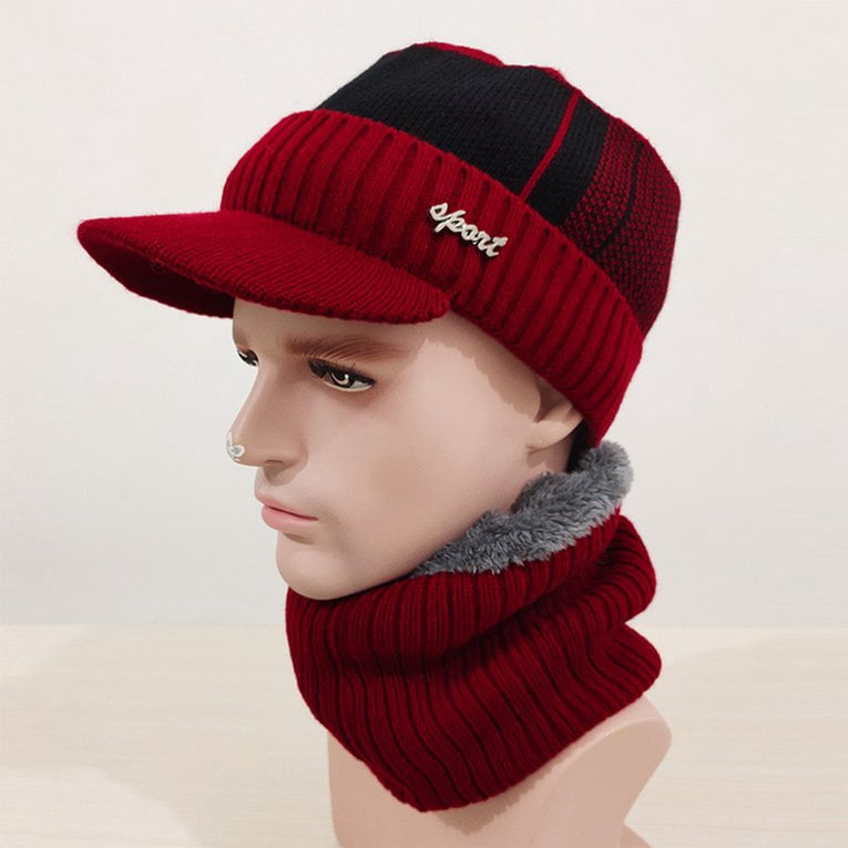 Men Skullies Beanie Hat Winter Cap Male 