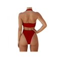 thumbnail image 4 of Women's Hollow Bikini Sexy Solid Color One-piece, 4 of 6