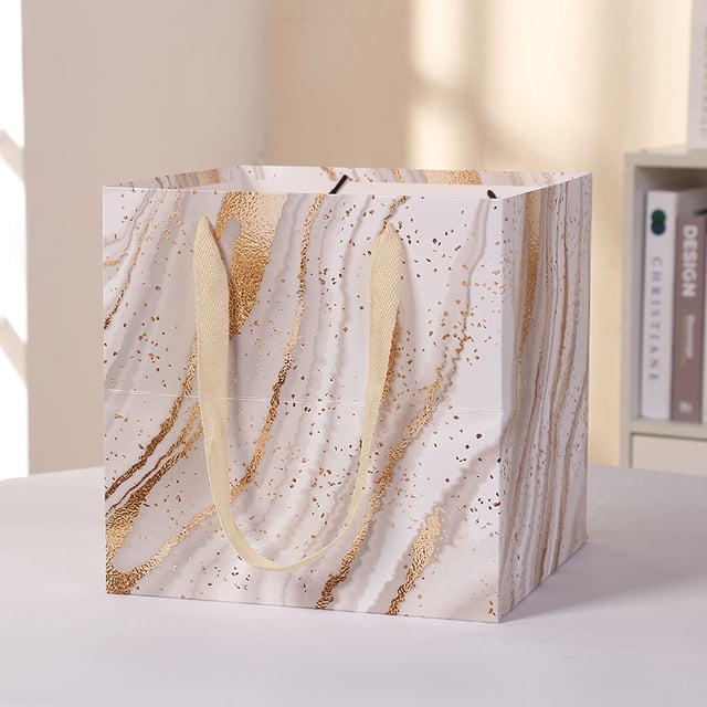 Xiao Hua Regalos, flores, bolsas de embalaje para cajas de regalo, bolsas cuadradas de cartón blanco, flores, regalos, bolsos para empaquetar pasteles (blanco, 20 * 20 * 20 cm)