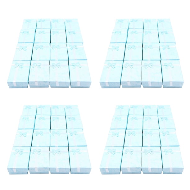 Cajas de regalo de joyería de papel de 64 piezas para anillos de exhibición de joyería, relojes pequeños, collares, pendientes, caja de embalaje de regalo de pulsera (azul cielo)