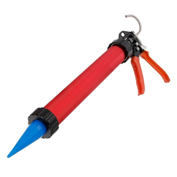 Unique Bargains Sausage Caulking Gun 54.5cm Stainless Steel Applicator Electrophoretic Red