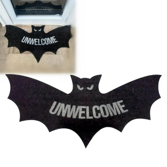 Bat Rug - 2025 New Unwelcome Shaped Bat Coir Mat, Welcome Doormat Coco Coir Door Mat Gift Unwelcome Bat Halloween, New Home Closing Housewarming Gift