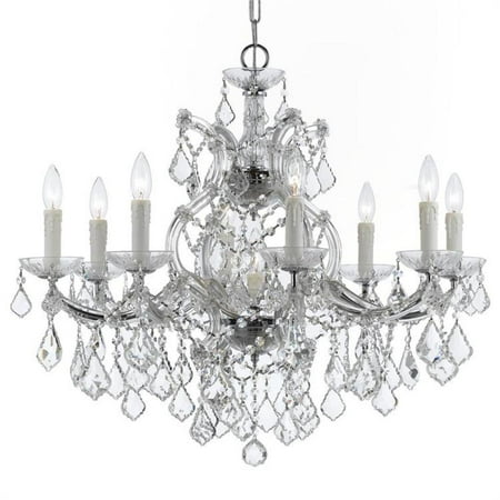 

Maria Theresa 9 Light Clear Crystal Swarovski Strass Chrome Chandelier by Crystorama 4408-CH-CL-S in Chrome Finish