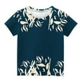 thumbnail image 3 of ¡Liquidación de verano! Camisetas Honeeladyy para niños, camiseta gráfica de manga corta con cuello redondo, top corto para niñas y niños de 3 a 14 años, para exteriores (azul marino, 3-4 años), 3 of 3