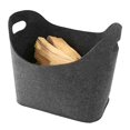 thumbnail image 2 of 2pcs Dark Grey Home Firewood Holder Storage Basket Toy Book Felt Bag Laundry Foldable Hamper, 2 of 5