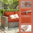 thumbnail image 2 of Pakunoda Outdoor Cushions Replacement, 8 Piece Sectional Cushion Fits 3-Seat, 4” Foam Deep Seat, for Patio Rattan Wicker Replacement Cushion, Liner&Cover, Orange, 2 of 6