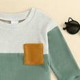 thumbnail image 4 of newwalpole Kid Toddler Boy Clothes Color Block Sweatshirt and Casual Pants 2Pcs Boys Fall Winter Outfits Green for Size 12-18 Months, 4 of 7