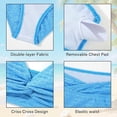 thumbnail image 4 of OOOUM Girls 2 Piece Swimwear Twist Front Halter Triangle Bikini Set Kids Soft Quick Dry Vacation Bathing Suit Sky Blue 9-10 Years, 4 of 4