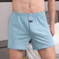 thumbnail image 1 of Pantalones cortos de pijama 100% de algodón para hombre, pantalones cortos de cintura liso elástico, pantalones cortos informales transpirables con entrepierna 3D, ropa de dormir para hombre, 1 of 5