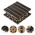 thumbnail image 5 of IVV 27PCS Deck Tiles, Premium Natural Pine Wood Floor Tiles, Outdoor Waterproof All Weather Interlocking Patio Tiles (12" x 12" - Black Walnut), 5 of 9