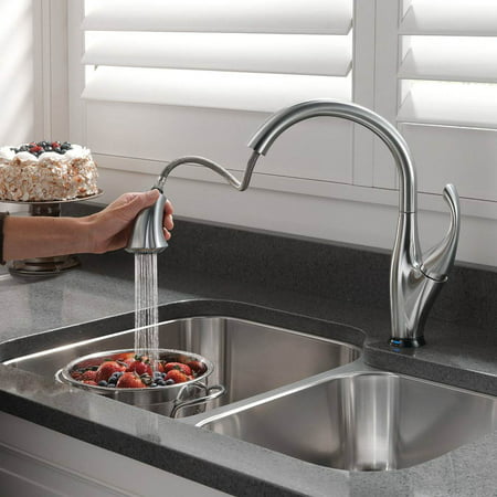 Delta Addison Single Handle Kitchen Faucet Arctic Stainless Steel