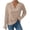 Khaki, variant on GigrtiJin Long Sleeve Shirts for Women V-Neck Solid Color Casual Loose Blouse Fashion Lightweight Loose Pullover Tops
