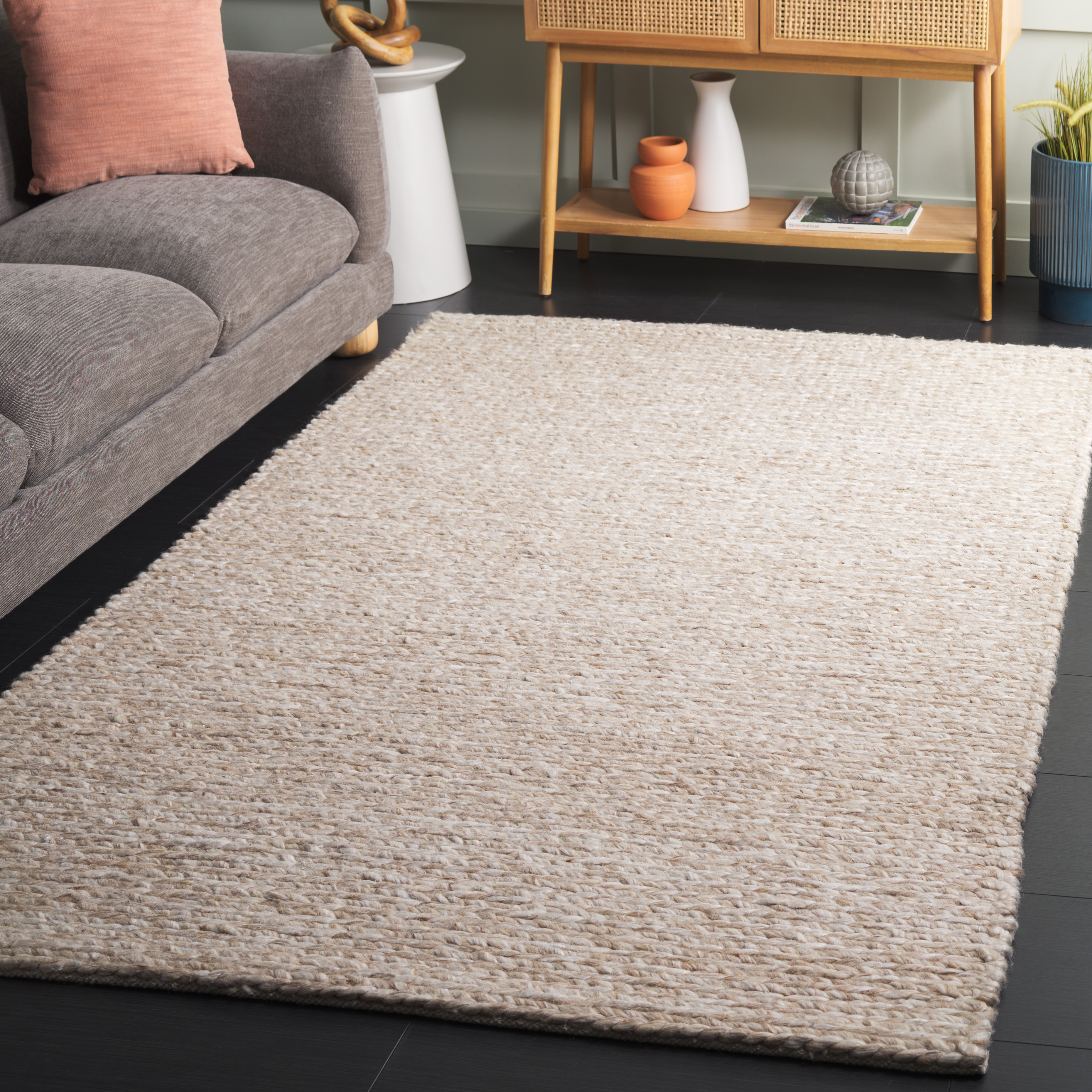 SAFAVIEH Natura Bedinn Distressed Area Rug, Beige/Taupe, 6' x 6' Square