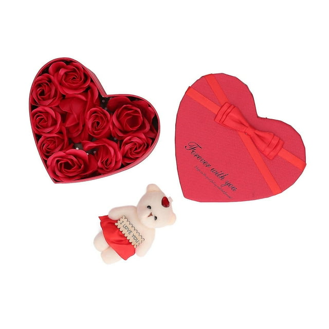 Heart-shaped soap gift box, home decoration, bright colors, romantic, sweet, bath flower