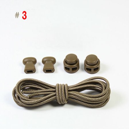 

No Tie Shoe Laces Lazy Elastic Round Shoelaces Lock Adults Kids Sports Trainers