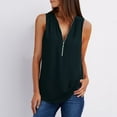 thumbnail image 5 of Womens Tops， LOVE DOCK 2022 Summer Chiffon Tank Tops Women Tunic Zipper V Neck Vest Tops Sexy Sleeveless Loose Vests Ladies Shirt Tops, 5 of 7